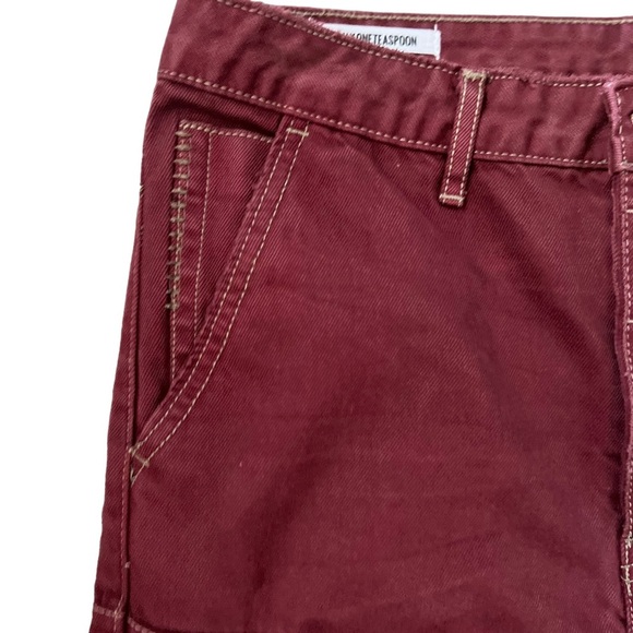 One Teaspoon BORDEAUX MR PINKS RELAXED STRAIGHT LEG SHORT Size 28 - Picture 15 of 15